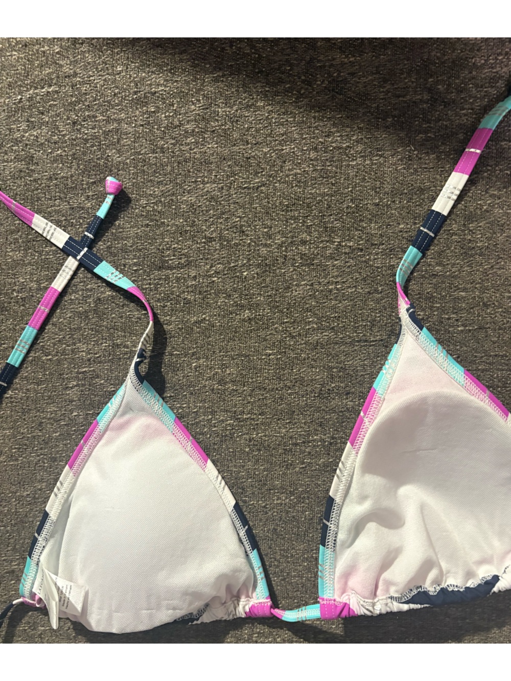 LASCANA Women’s Striped Triangle Halter Bikini Top - Multicolor EUC no flaws - Picture 3 of 5